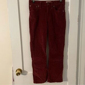 Madewell Burgundy Corduroy Pants